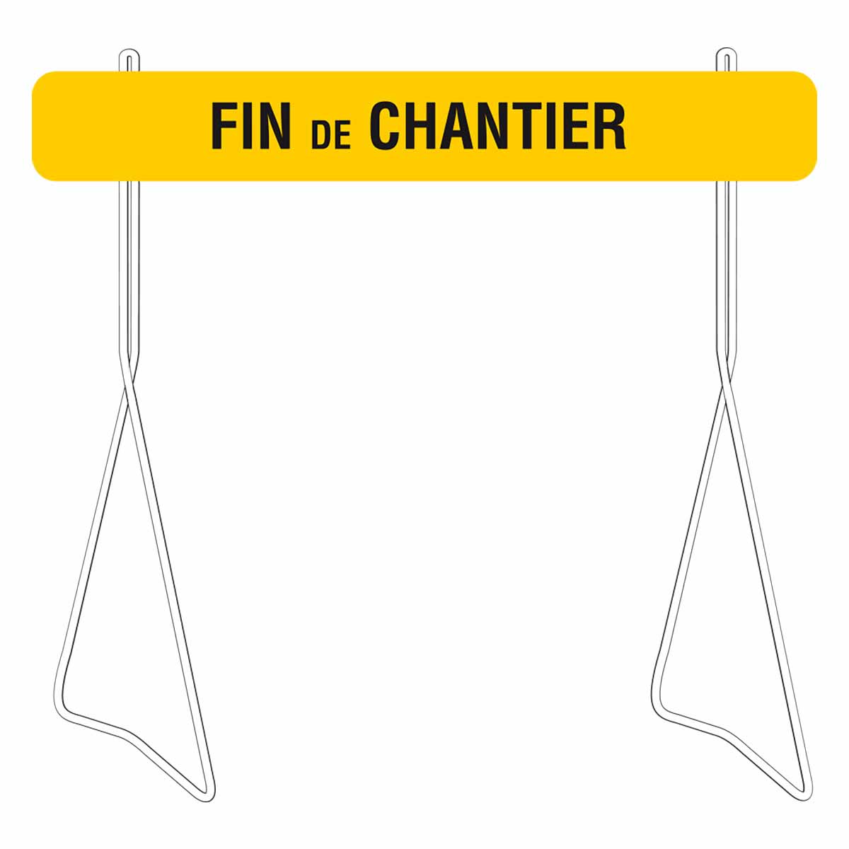 Panneau temp K2 1400x200 double face Cl.1 ''Fin de chantier'' + bipie