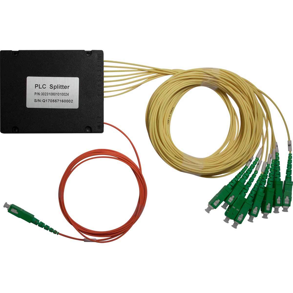 Coupleur PLC 1x8_100x45x10mm _1,6mm_1,5m_G.657A2 SC/APC-SC/APC