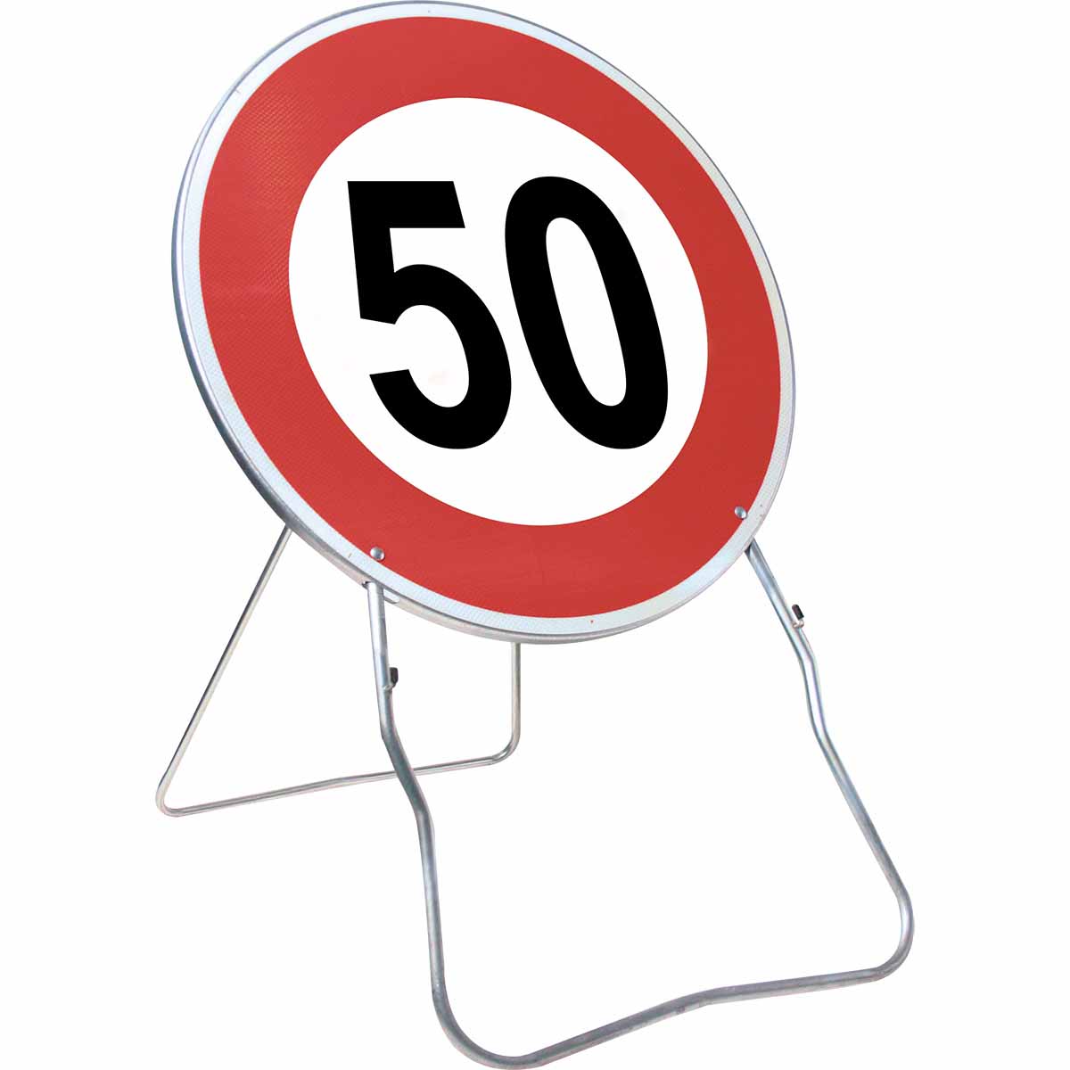 Panneau temp BK14 850 Cl.2 ''Limite de vitesse 50km/h'' + PL
