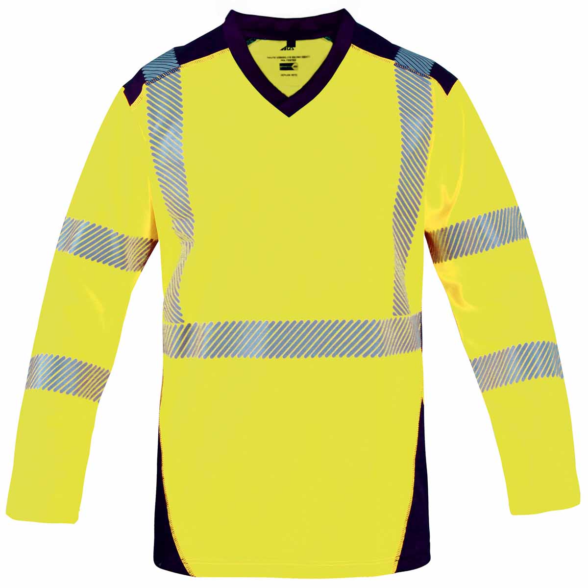 Tee-shirt haute visibilité ML jaune/bleu marine Cl.3 T2S T.M