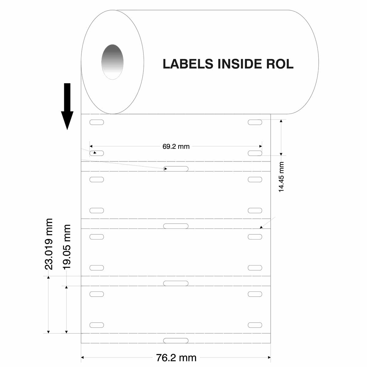 Etiquette BRADY BBP11/BBP12 B-7598 - 76,20x19,05mm Blanc /Qté 1000