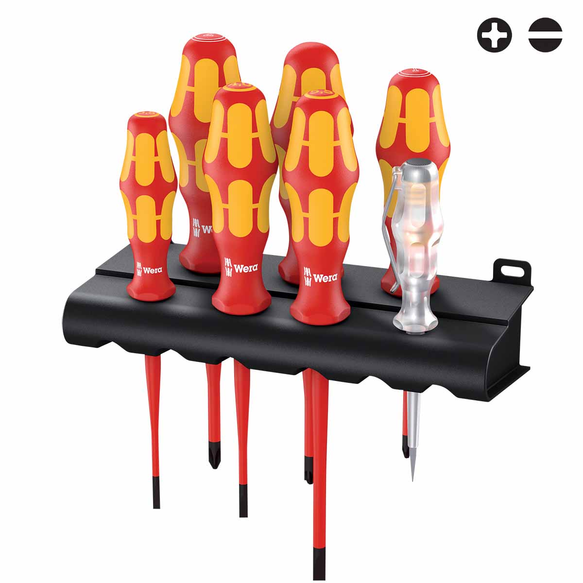 Jeu de 6 tournevis isolés 1000V WERA Fente / PH + tournevis testeur