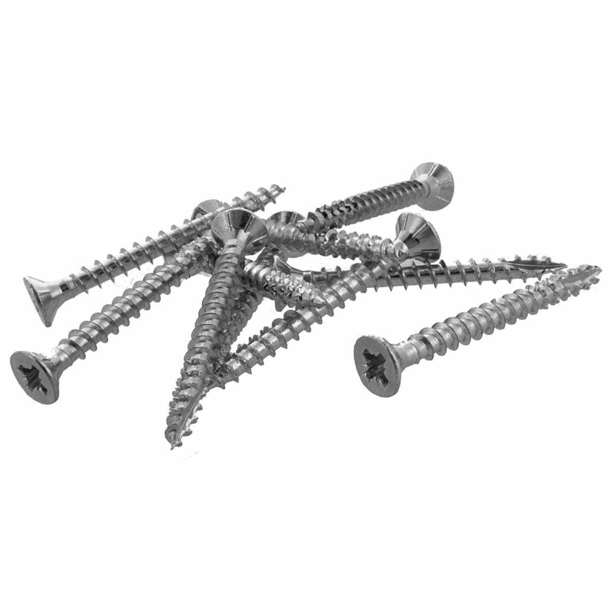 Vis bois et agglo fraisée POZI acier zingué blanc 5x50 /Qté 250