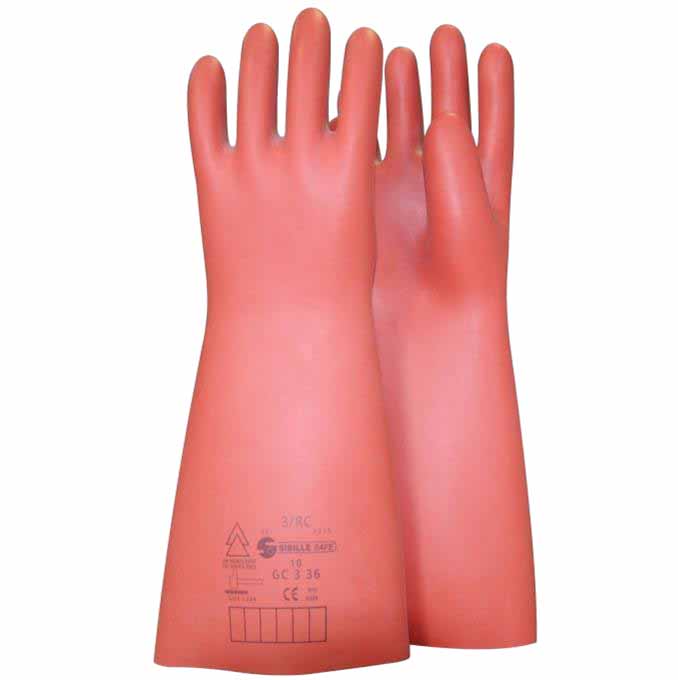 Gants isolants élec. composites Cl.0 - tension d'util. 1000V T.10