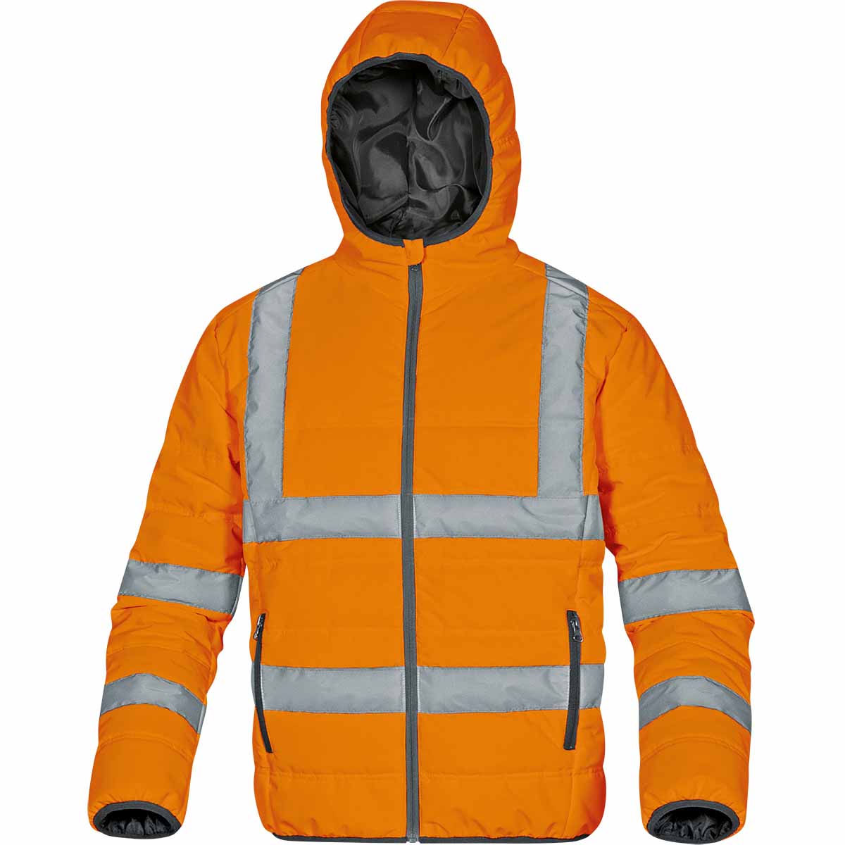 Doudoune à capuche haute visibilité orange Evolution T.M