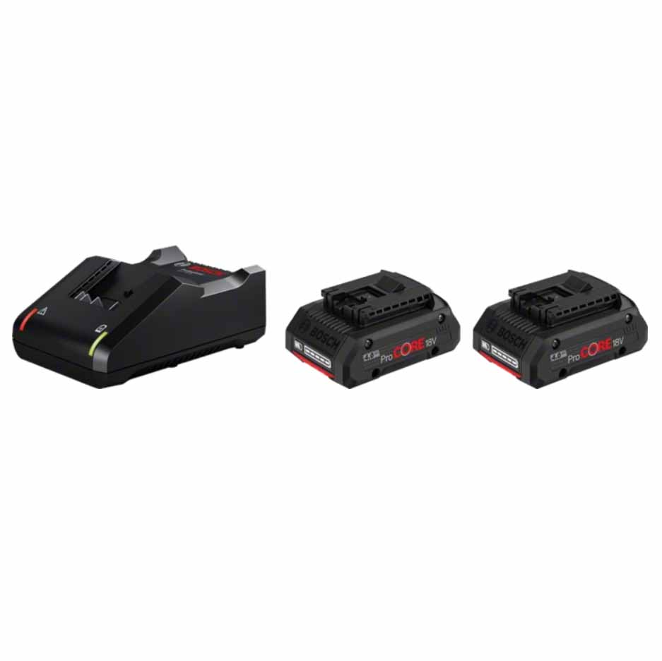Kit 2 Batteries BOSCH 18V Procore 4Ah + chargeur rapide