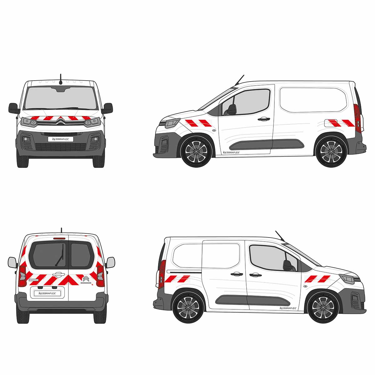 Kit bandes réfléchissantes Cl.A L1 VL CITROEN Berlingo 2018