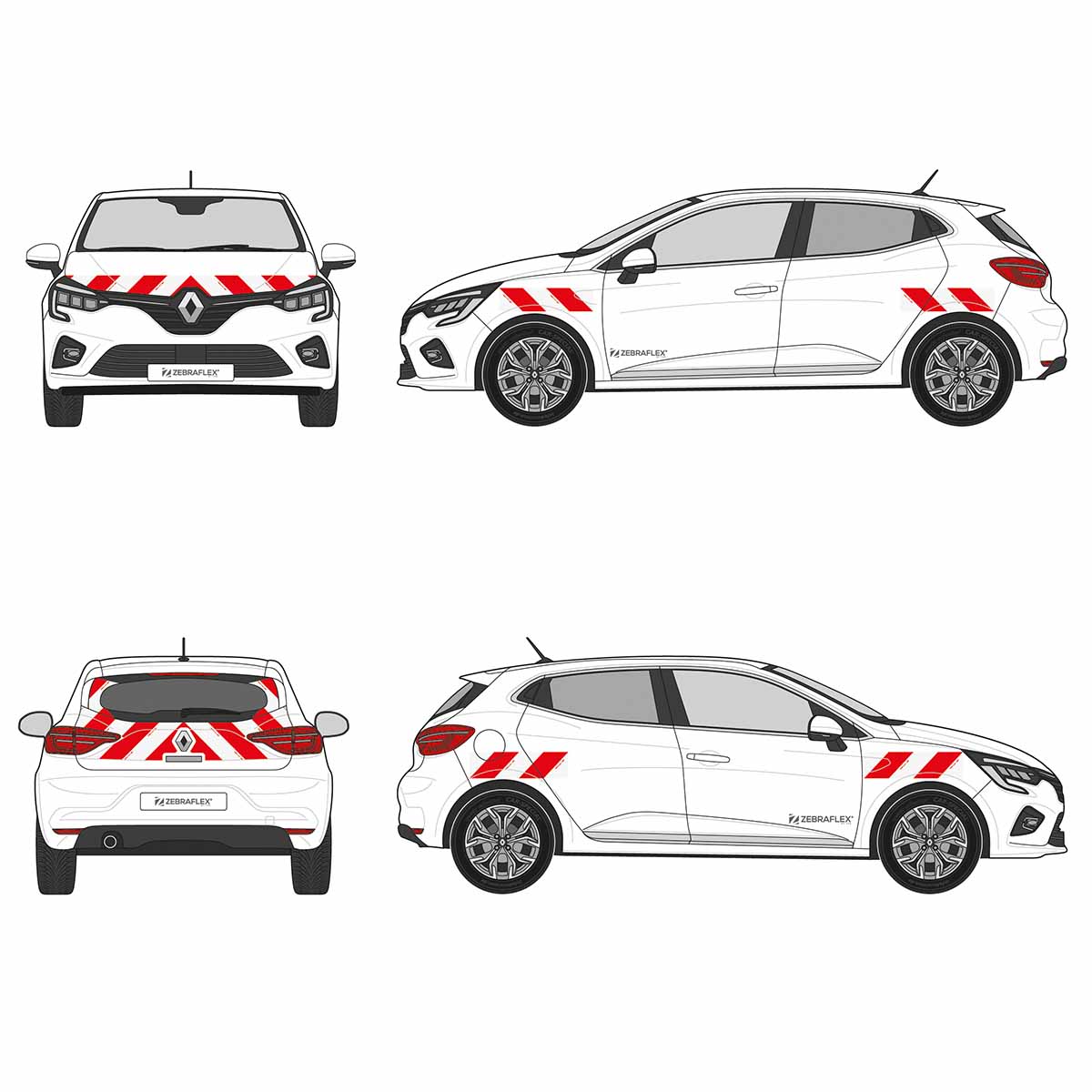 Kit bandes réfléchissantes Cl.A L1 VL RENAULT Clio 5 2019