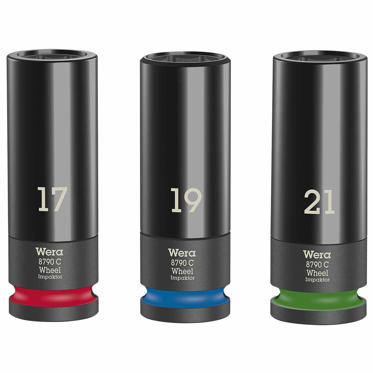 Jeu de 3 douilles longues à choc WERA pour tirefond 17-19-21mm