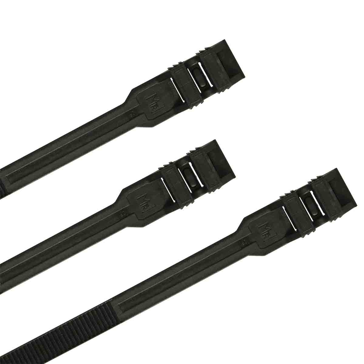Collier noir double fermeture PA12 - 360x9 Ø93mm /Qté 100