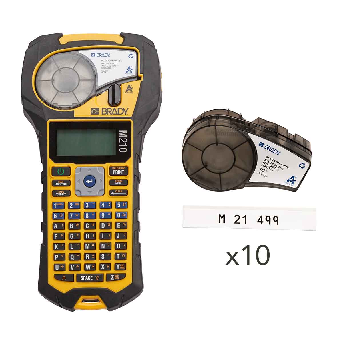 Pack Etiqueteuse BRADY M210 + 10 x B-499 12,70mm N/B