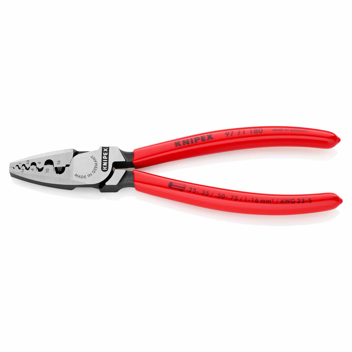 Pince à sertir 180mm KNIPEX 0,25 - 16mm²