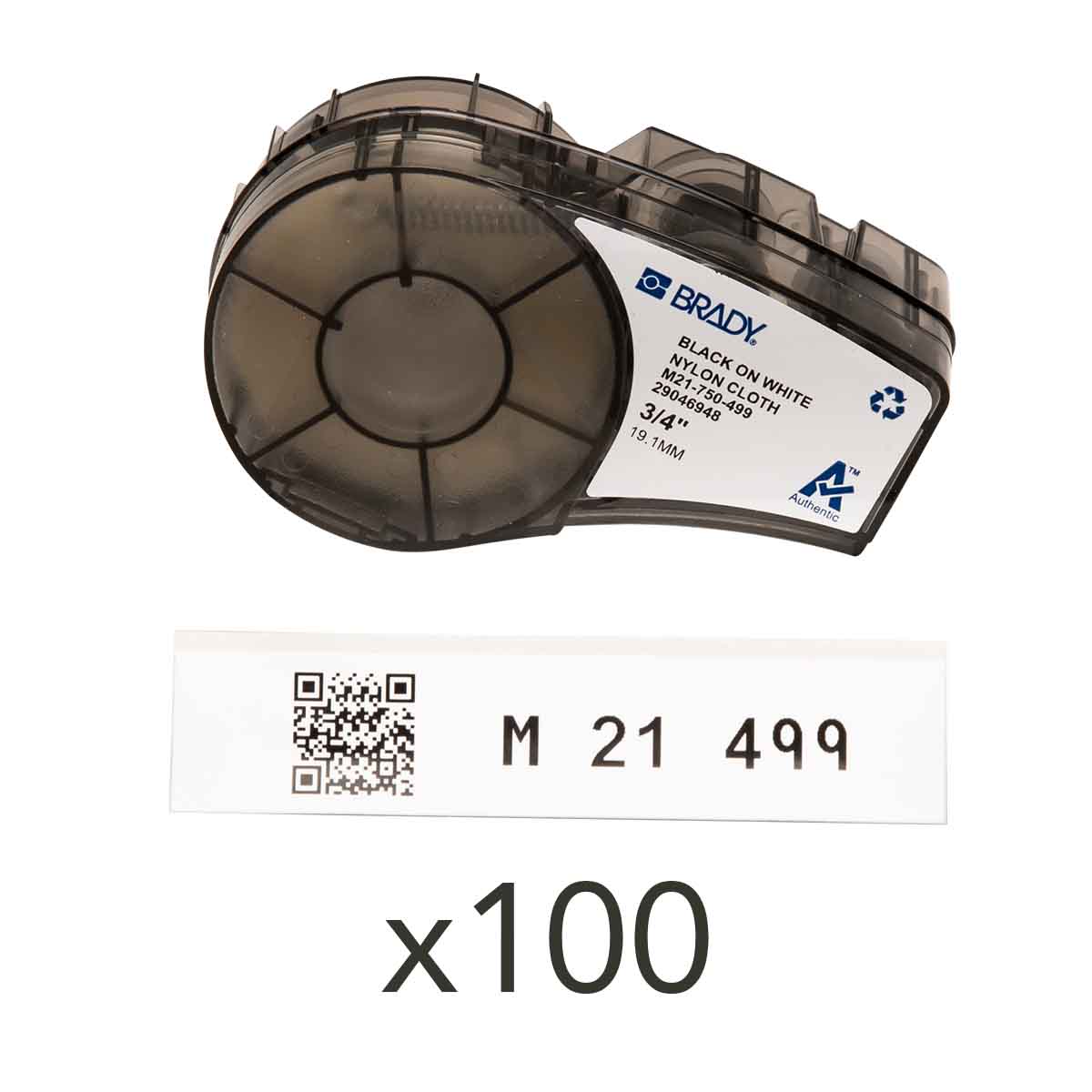 Etiquette BRADY BMP21/M210/M211 B-499 - 19,05mm (4,88m) N/B /Qté 10