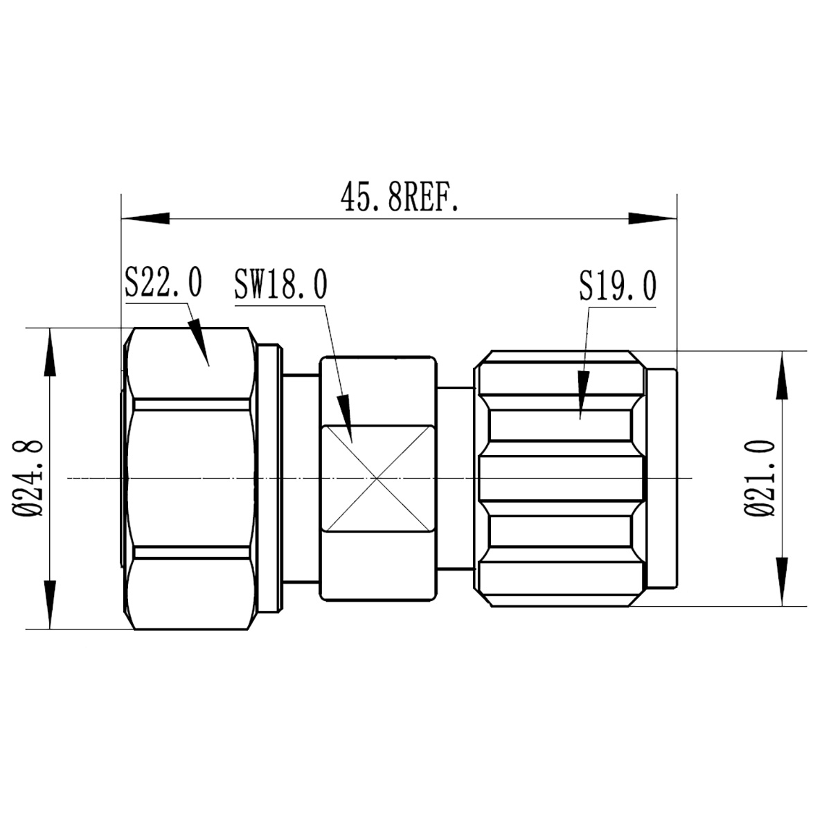 Transition N mâle - 4.3/10'' mâle