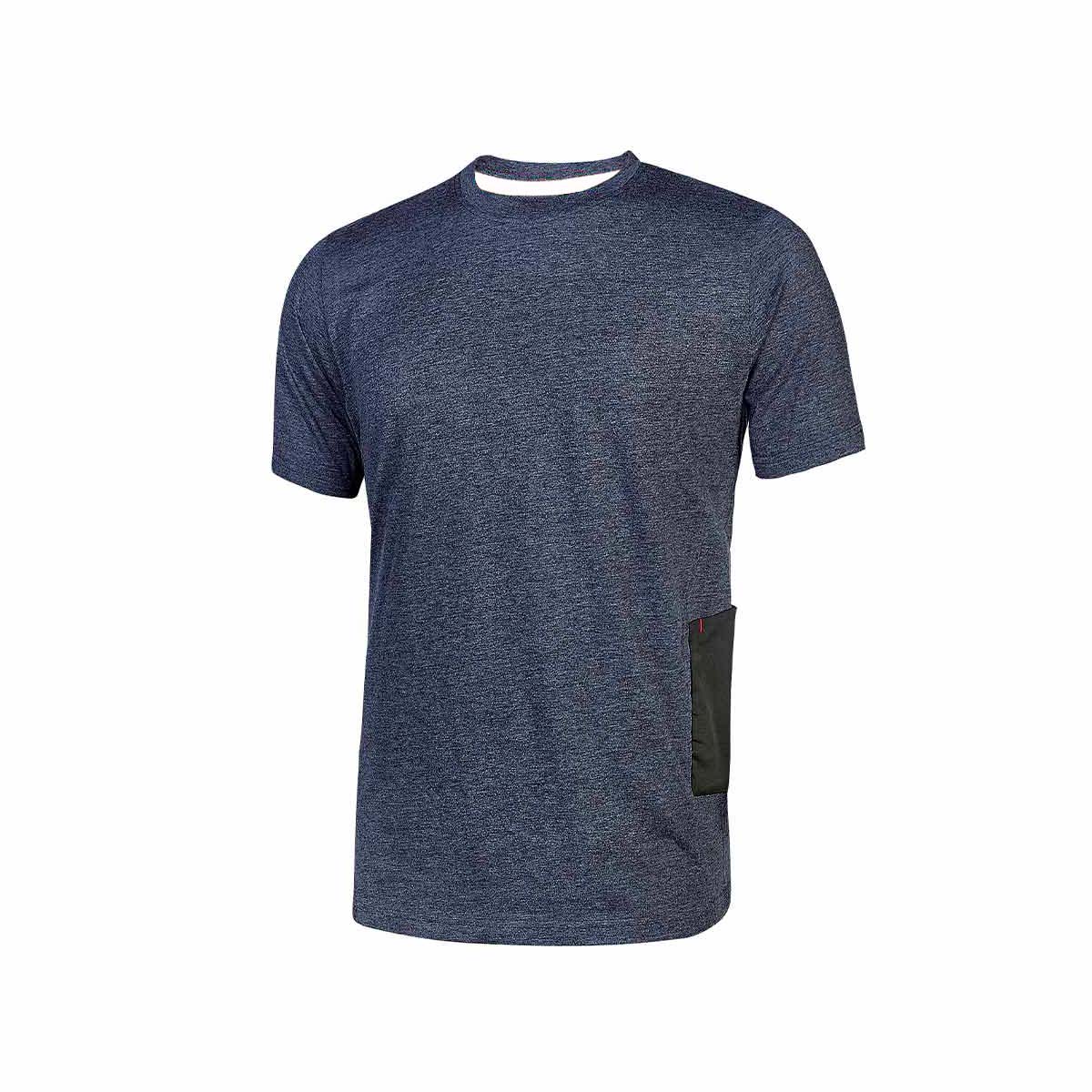 Tee-shirt à poche coton 145g/m² MC bleu marine U-POWER T.M
