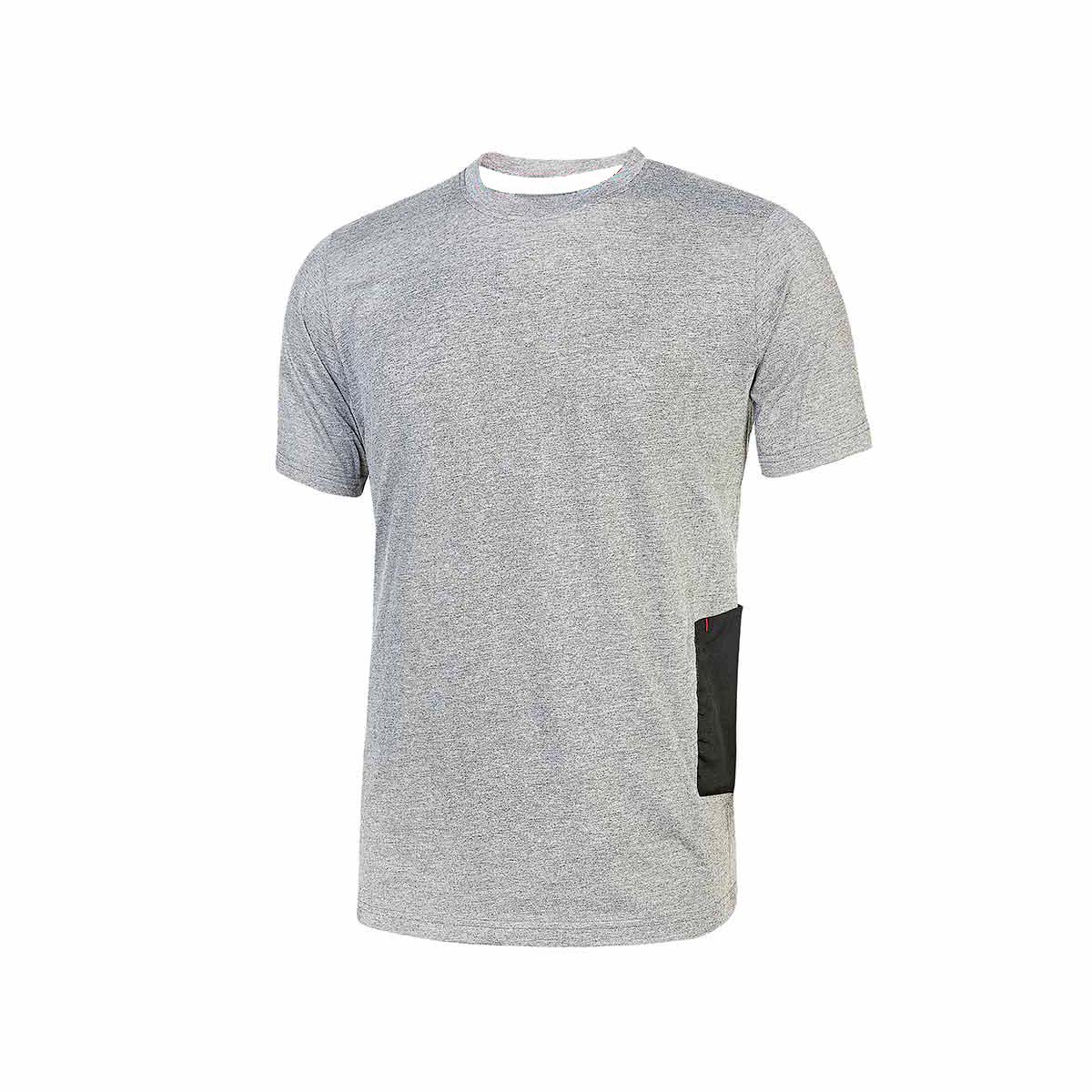 Tee-shirt à poche coton 145g/m² MC gris U-POWER T.L