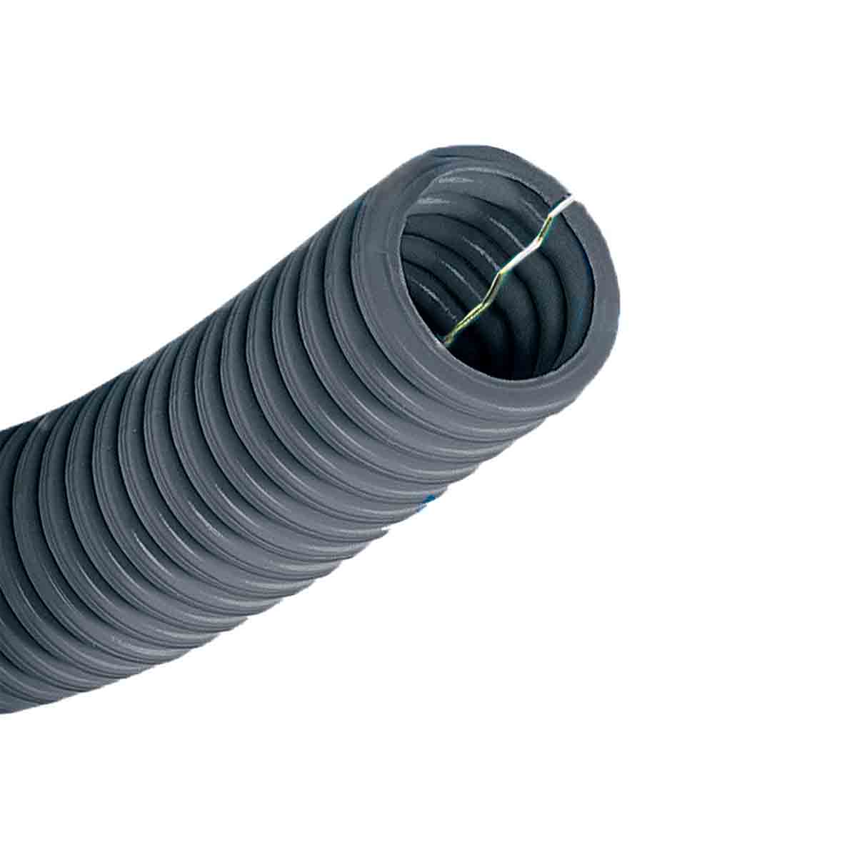 Gaine ICTA3422 grise + fil tire-aiguille galvanisé - Ø25mm Lg 100m