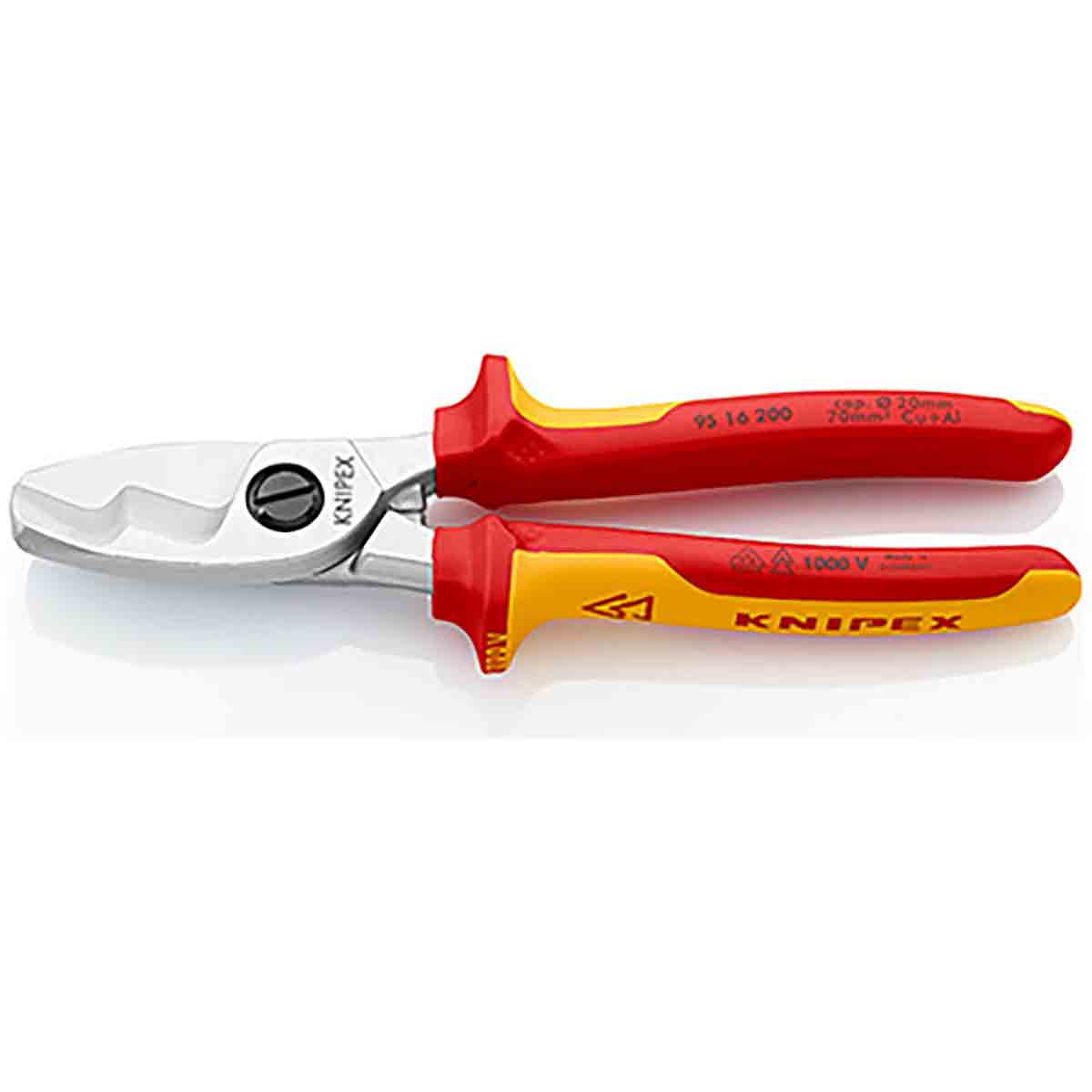 Coupe câble Cu/Alu à double tranchant KNIPEX Ø20mm isolé 1000V
