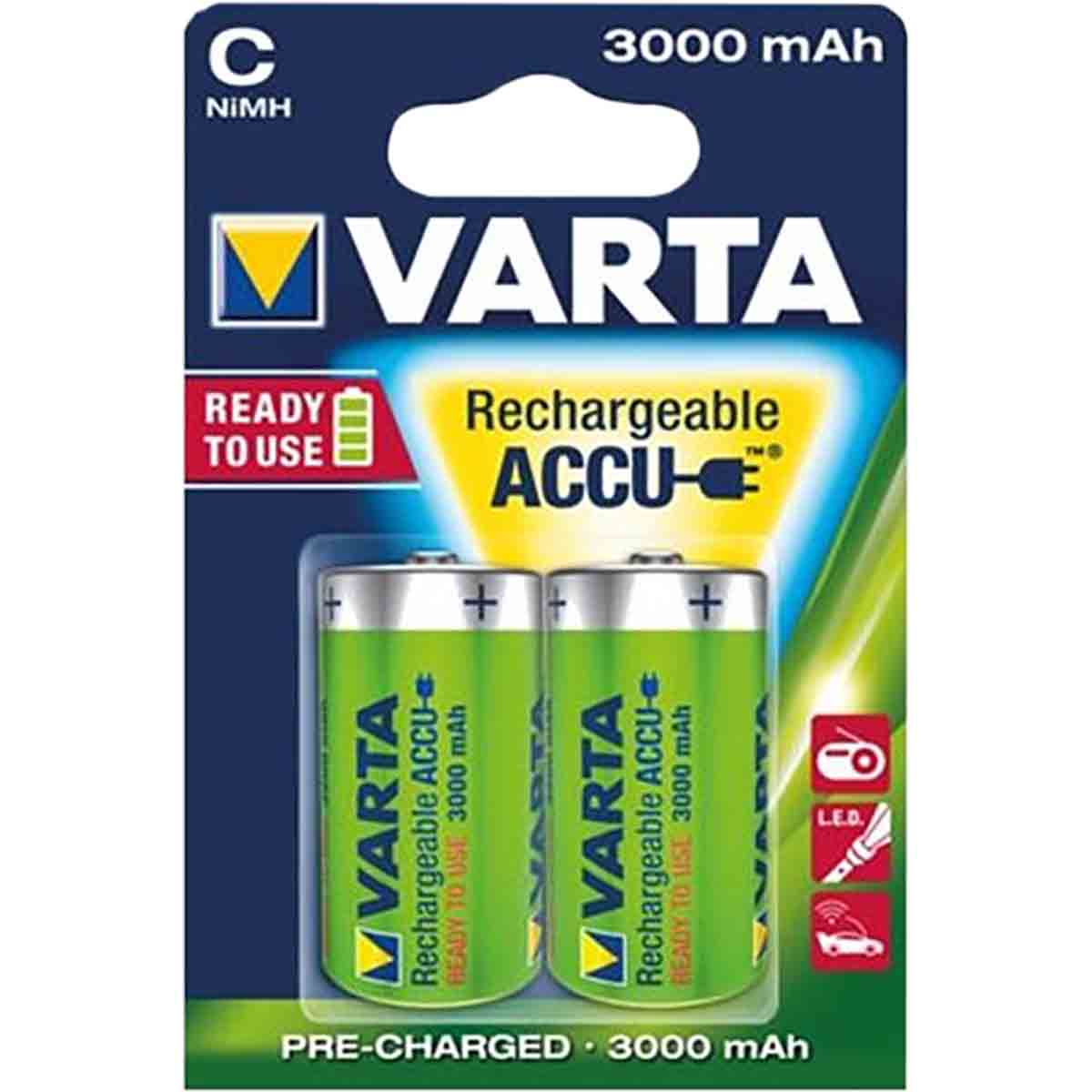 Accu NiMH VARTA R14 - 3000mAh 1,2V /Qté 2