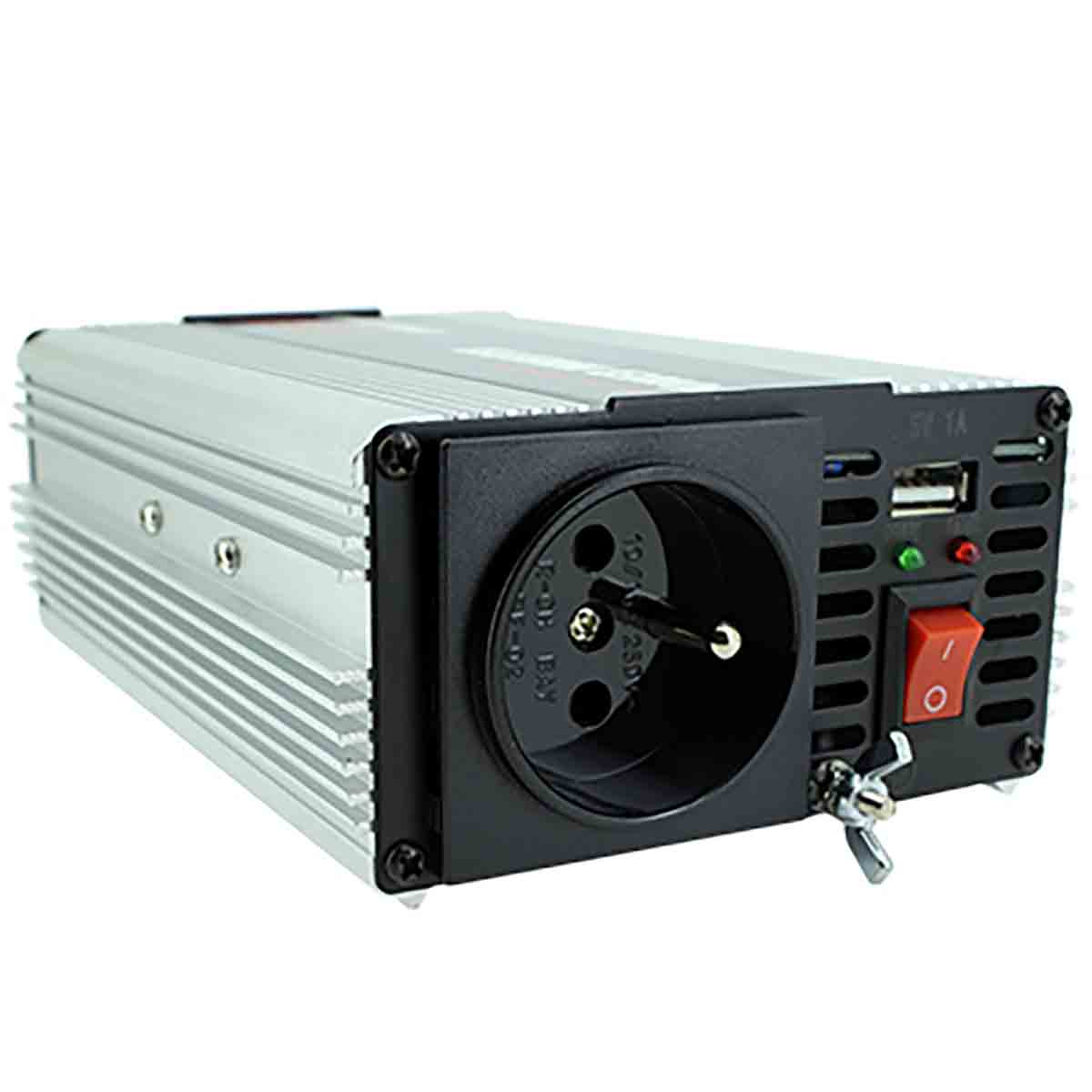 Convertisseur 12V/220V 400Wcordon all-cigare+pince bat.