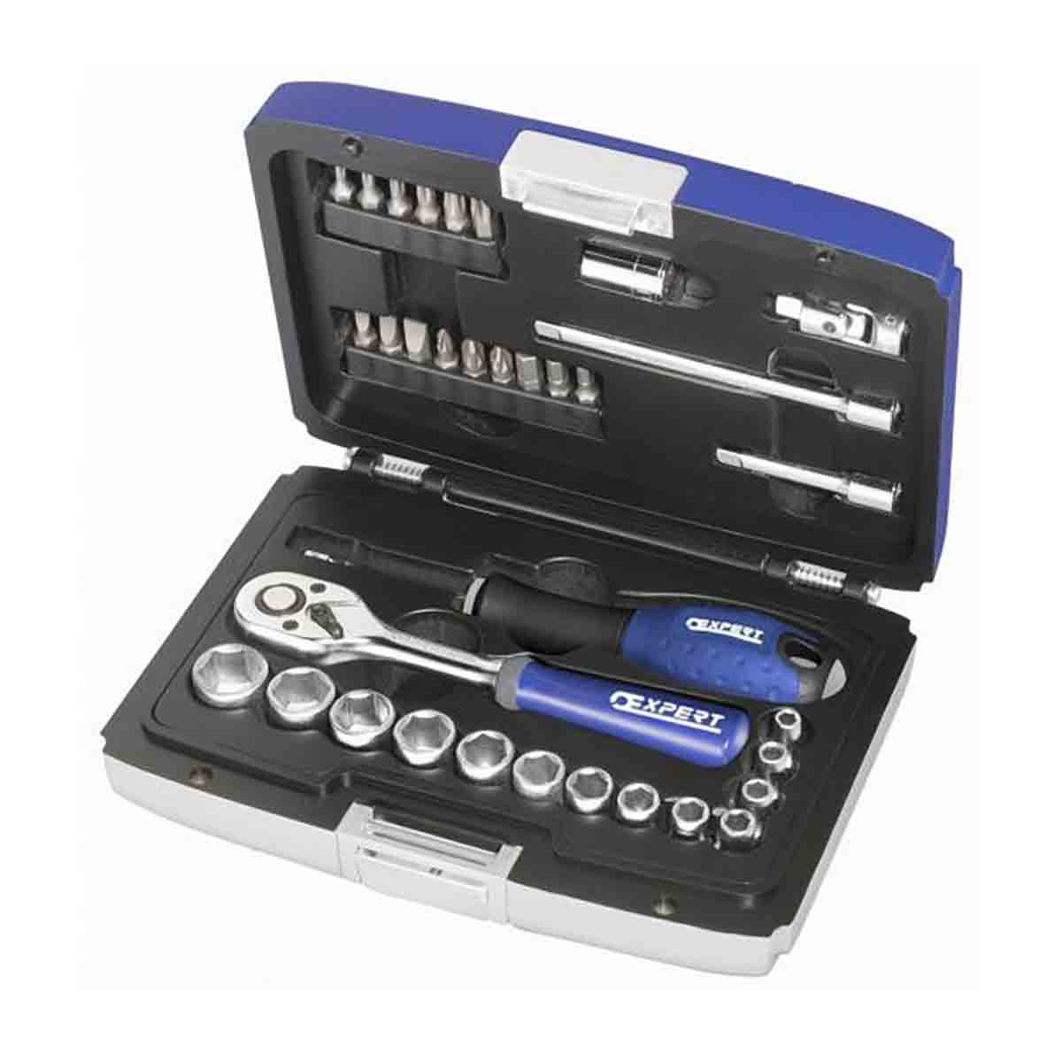 Coffret clés à cliquet 1/4'' 6 pans 34 pièces