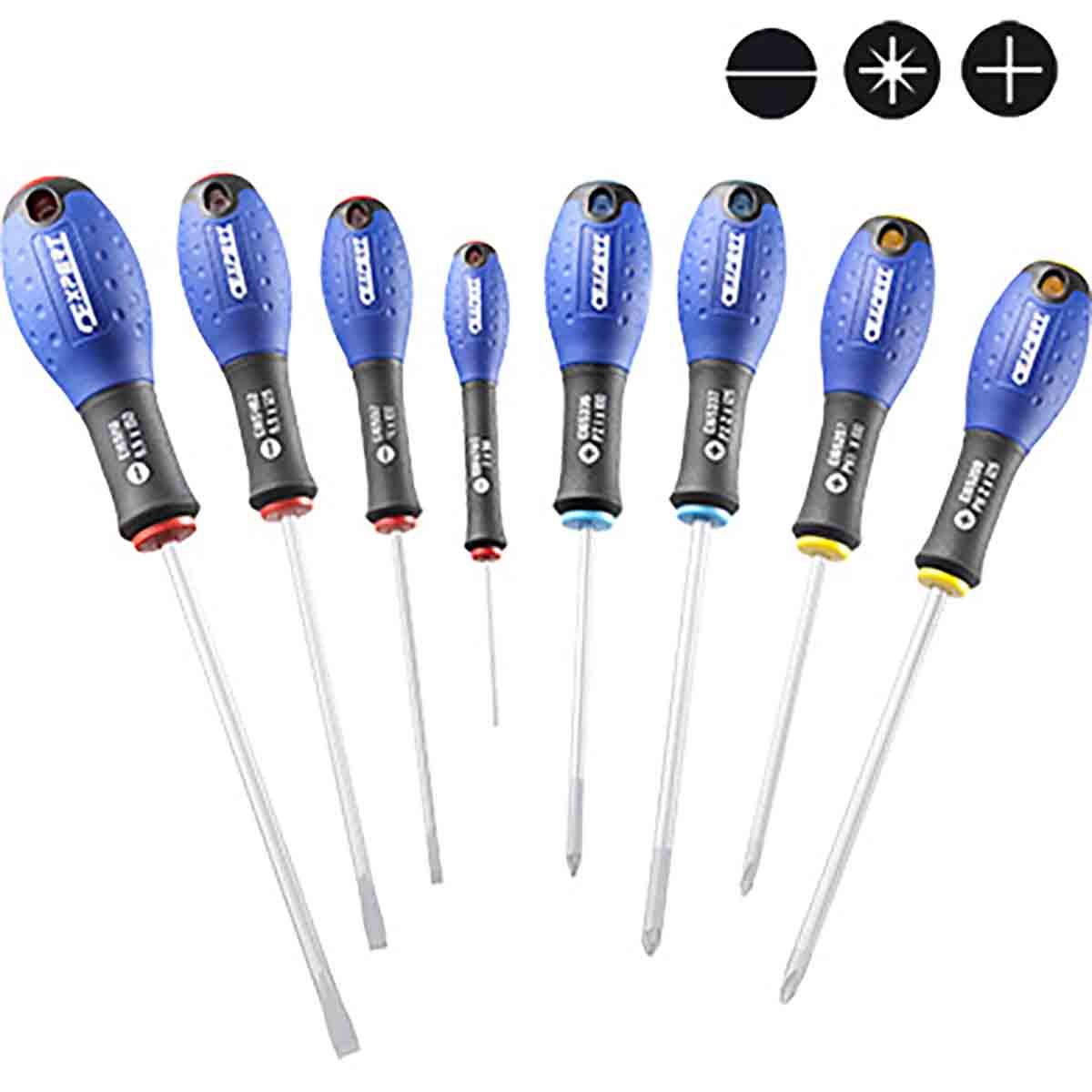 Jeu de 8 tournevis fente / Pozidriv