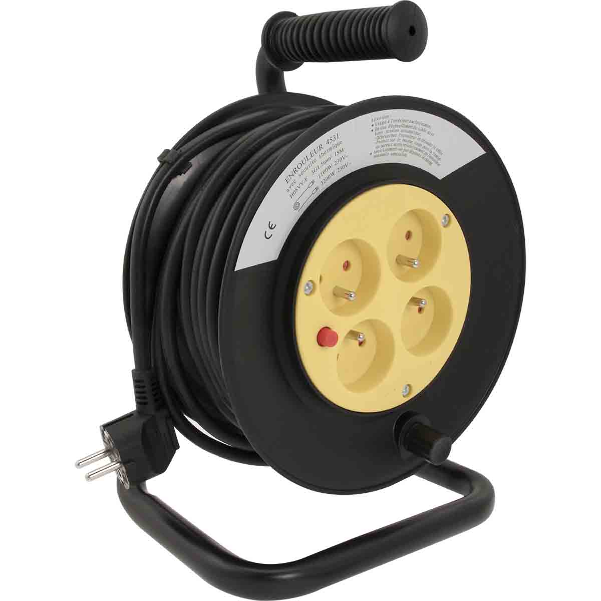 Enrouleur prolongateur 15m H05VV-F 3G1.5mm²