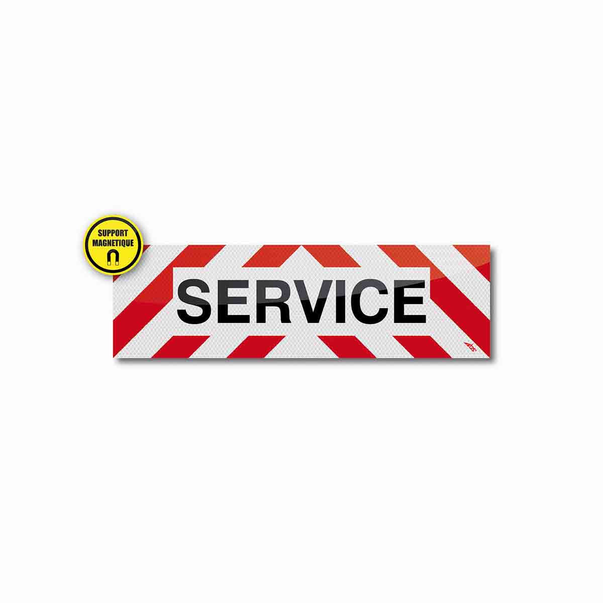 Bandeau balisage VL ''service'' magnétique Cl.A 50x15cm T2S