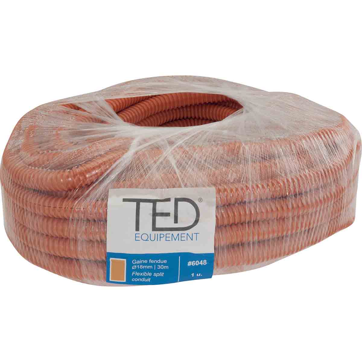 Gaine fendue TED Ø18mm orange /Rl 30m
