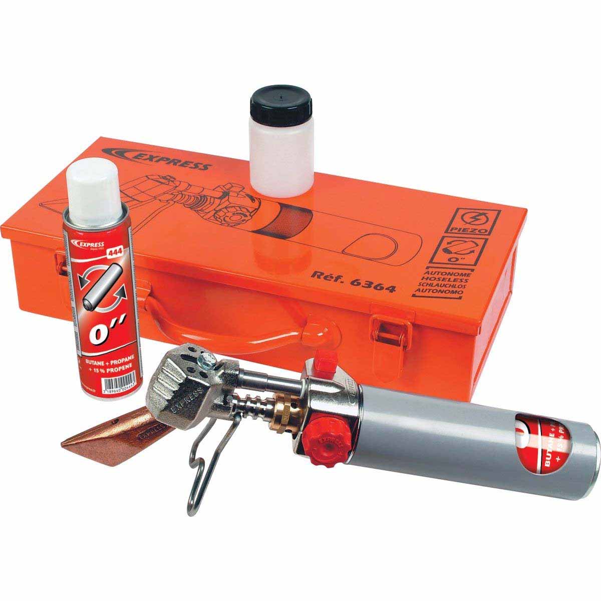 Coffret fer à souder autonome (fer+cartouches+flacon flux+sortie gaz)