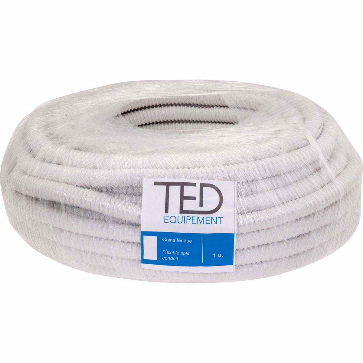 Gaine fendue TED Ø14mm blanche _Rl 30m