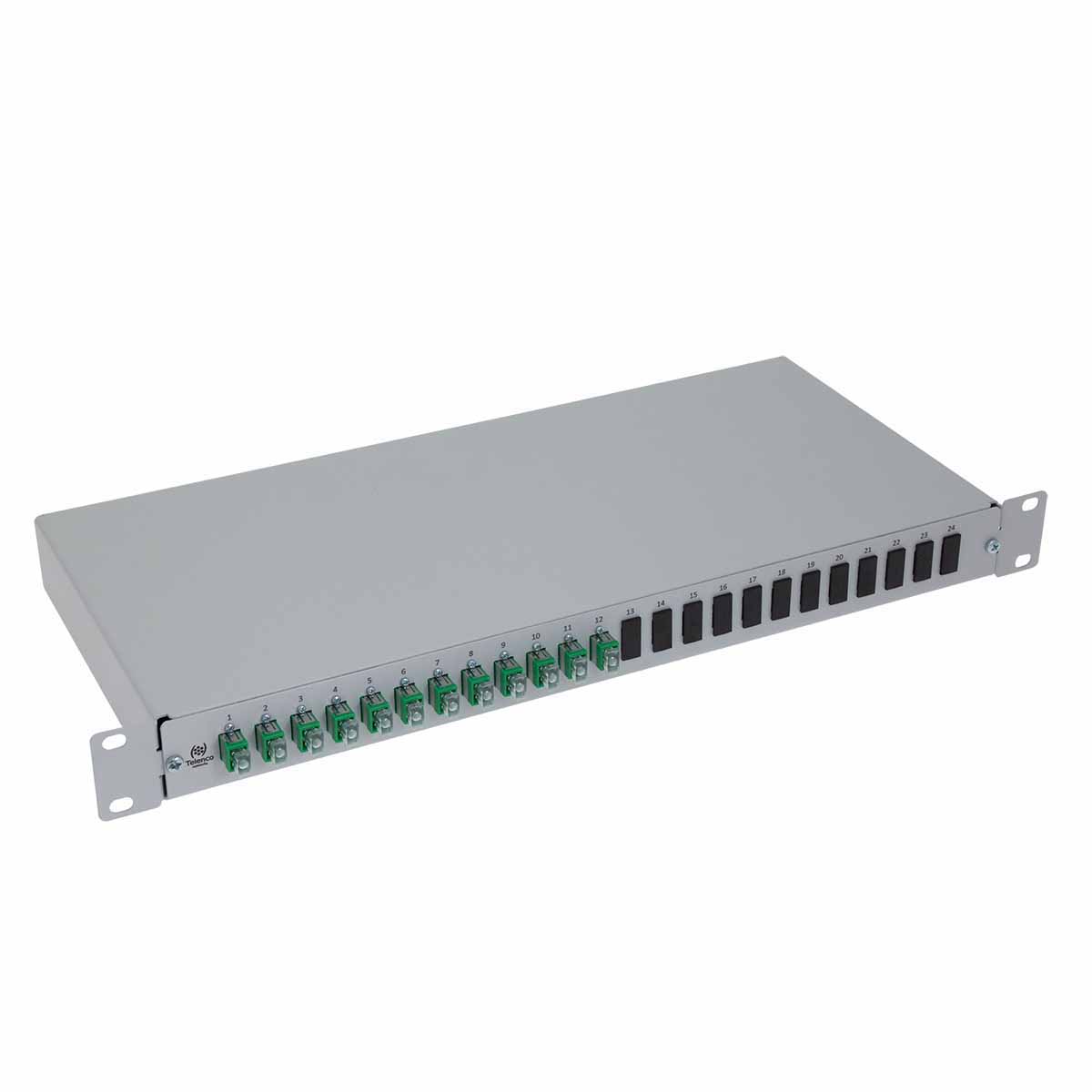 Tiroir 19'' coulissant 1U 12FO SC/APC G.657A2 Couleurs - Assemblé