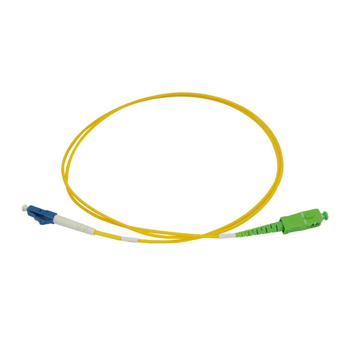 Cordon optique SX LC/UPC-SC/APC G.657A2 Ø2mm Jaune Lg 1m
