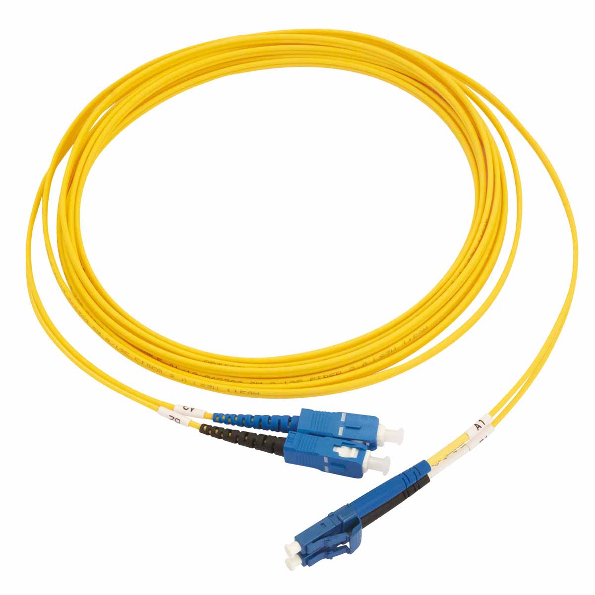 Cordon optique SX LC/UPC-SC/UPC G.657A2 Ø2,0mm Jaune Lg 3,0m