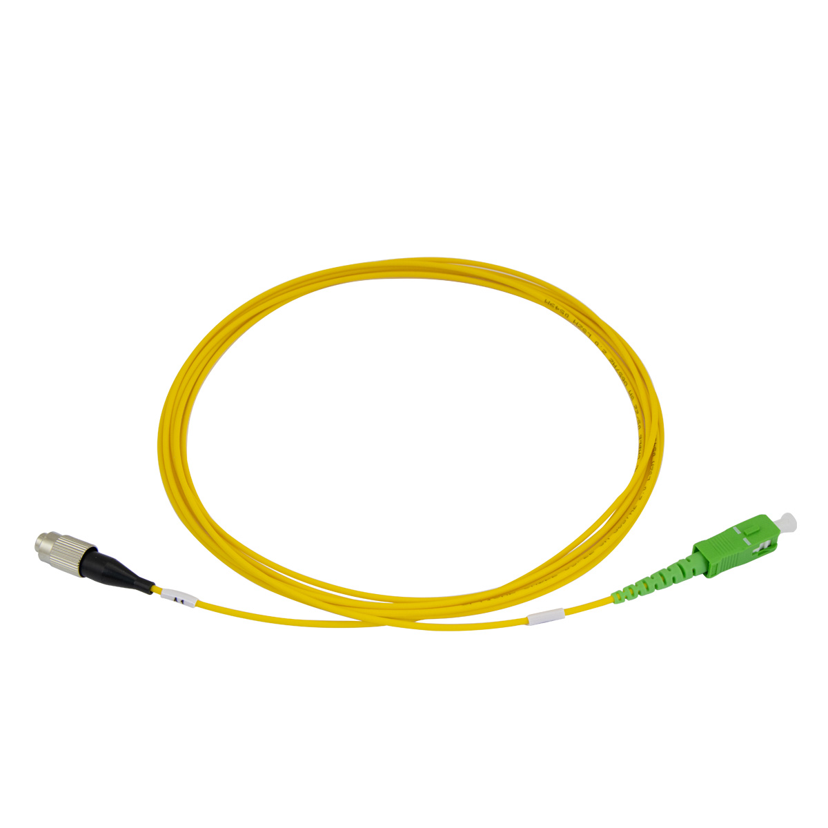 Cordon optique SX FC/UPC-SC/APC G.657A2 Ø2,0mm Jaune Lg 3,0m