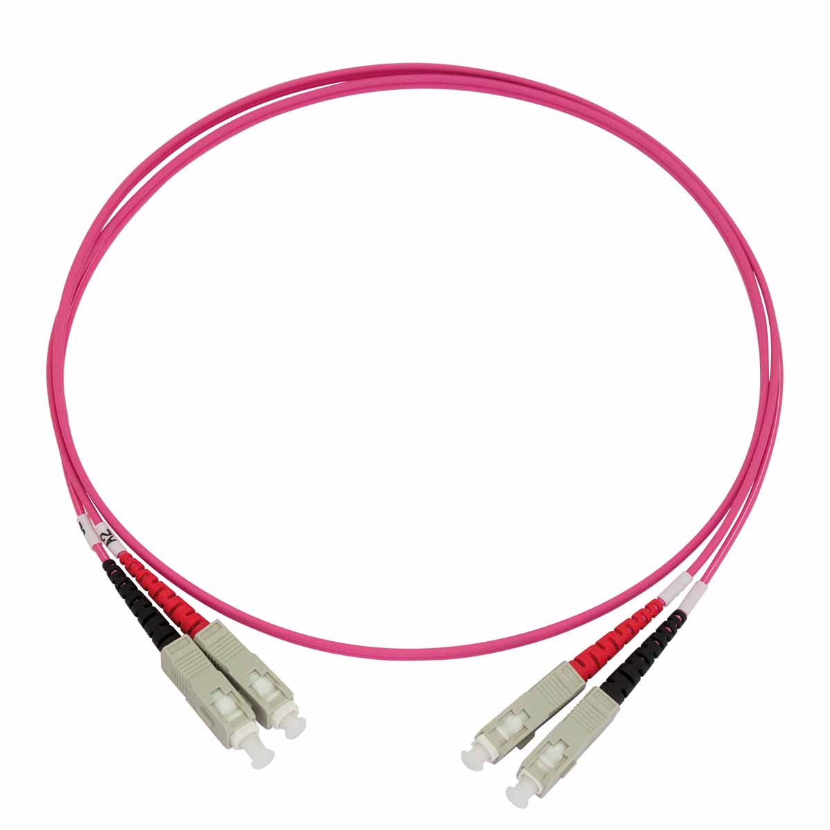 Cordon optique DX LC/UPC-LC/UPC OM4 Ø2,0mm Magenta Lg 2,0m