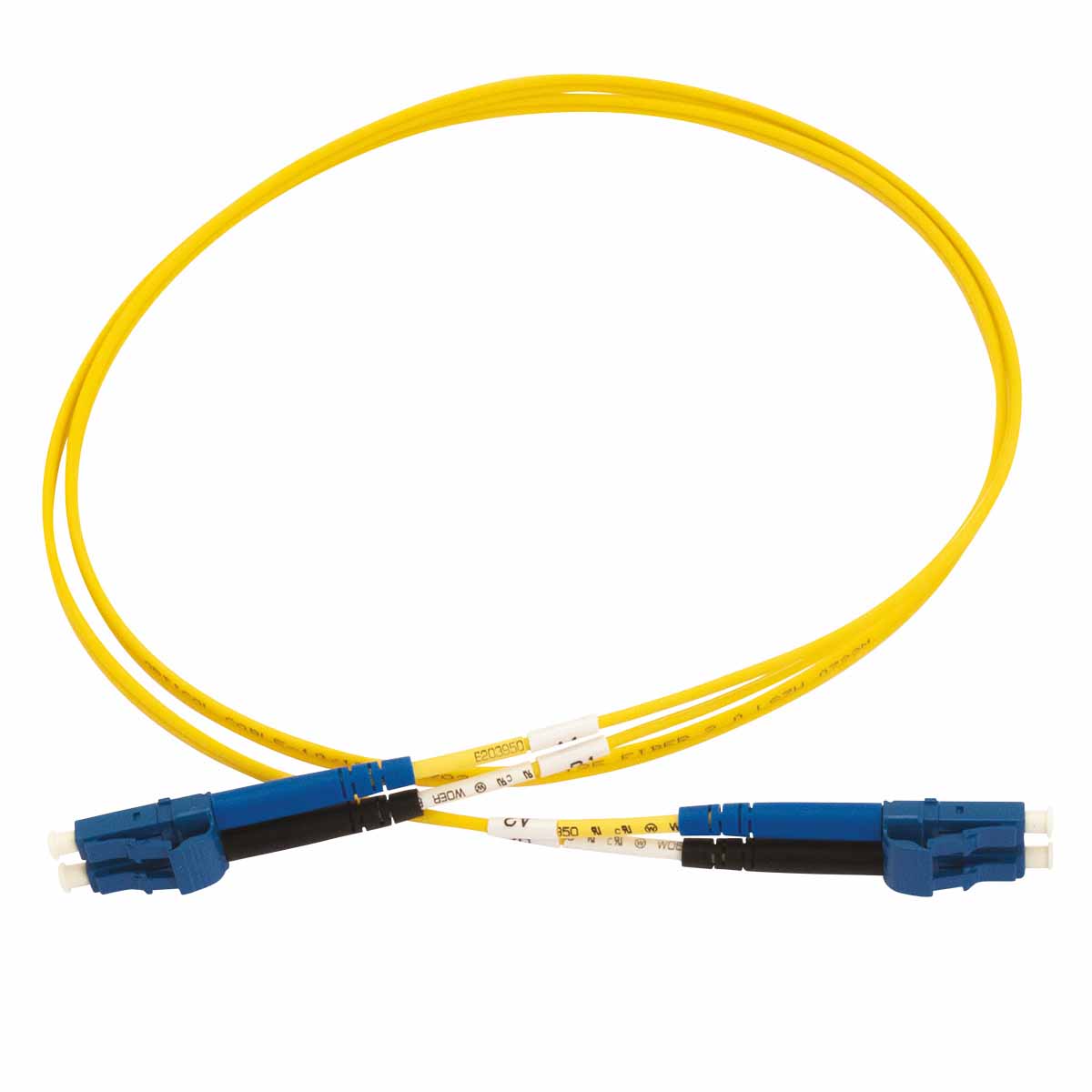 Cordon optique DX LC/UPC-LC/UPC G.657A2 Ø2,0mm Jaune Lg 0,5m