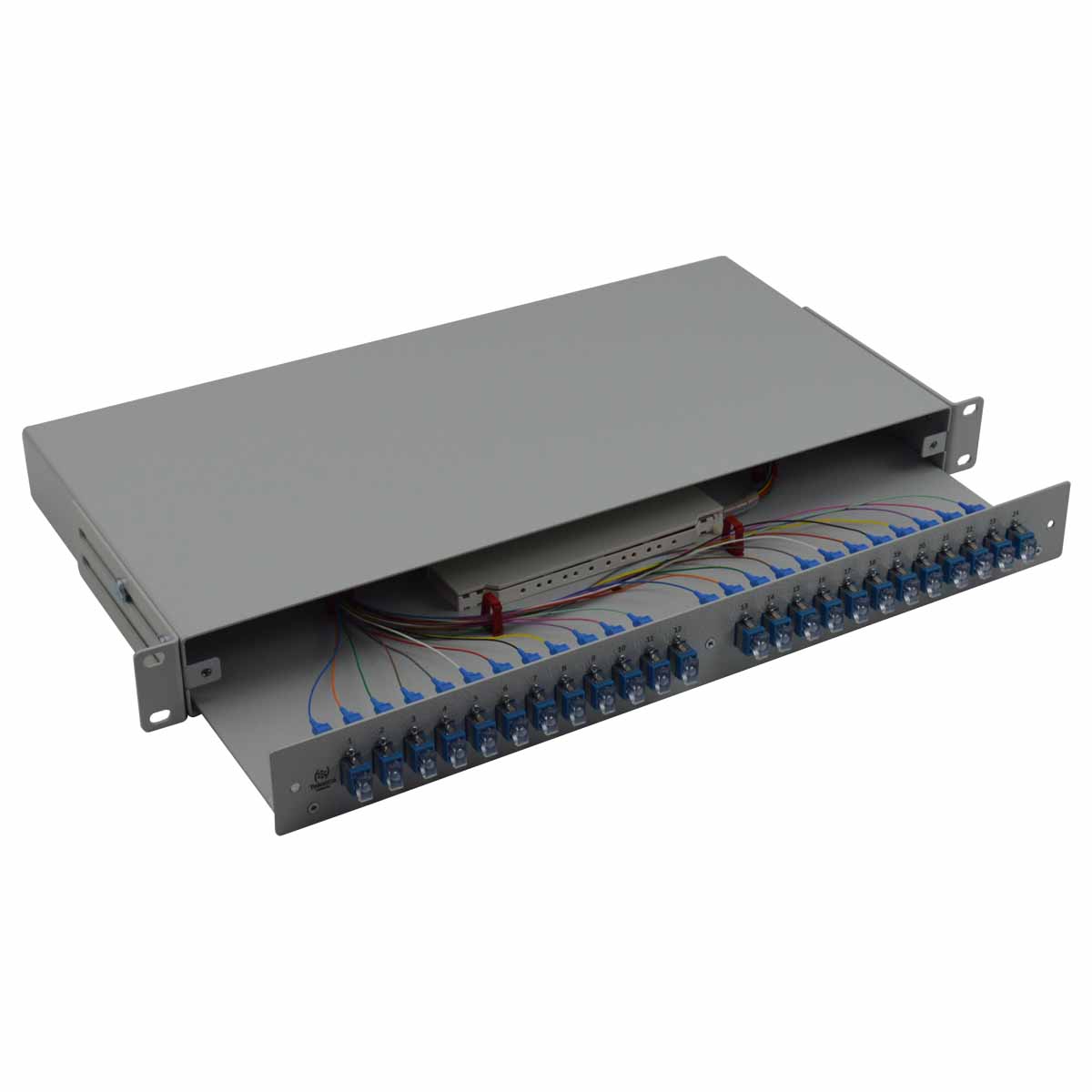 Tiroir 19'' coulissant 1U 48FO SC/APC G.657A2 Couleurs - Assemblé