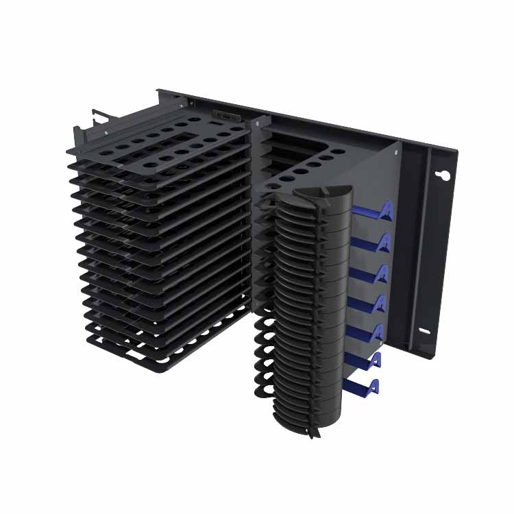 Chassis Lisa ouv gauche 7U 19'' 15 slots splicing/MTP noir H+S (85109