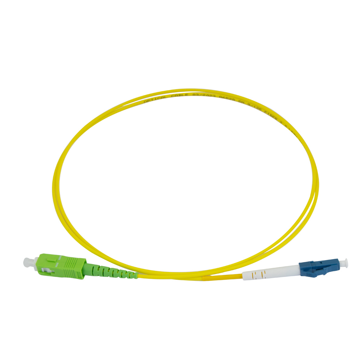 Cordon optique SX LC/UPC-SC/APC G.652D Ø2,0mm Jaune Lg 1m