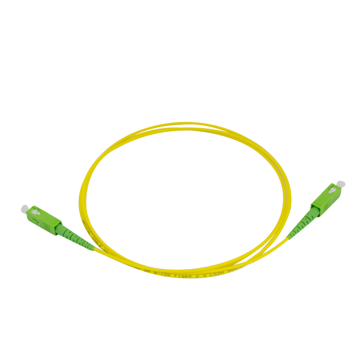Cordon optique SX SC/APC-SC/APC G.657A2 Ø2,0mm Jaune Lg 1,5m